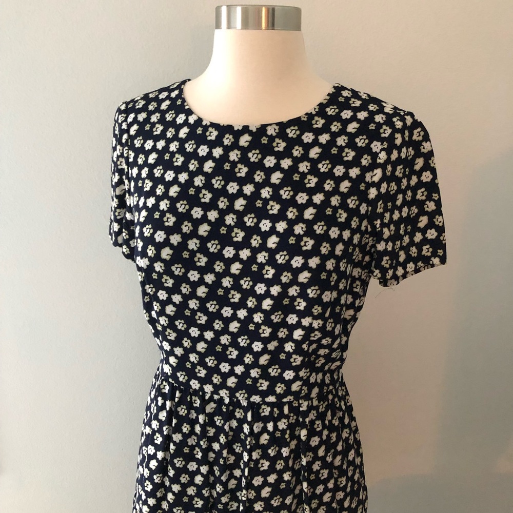 J. Crew Tiered Dress in Blurred Floral